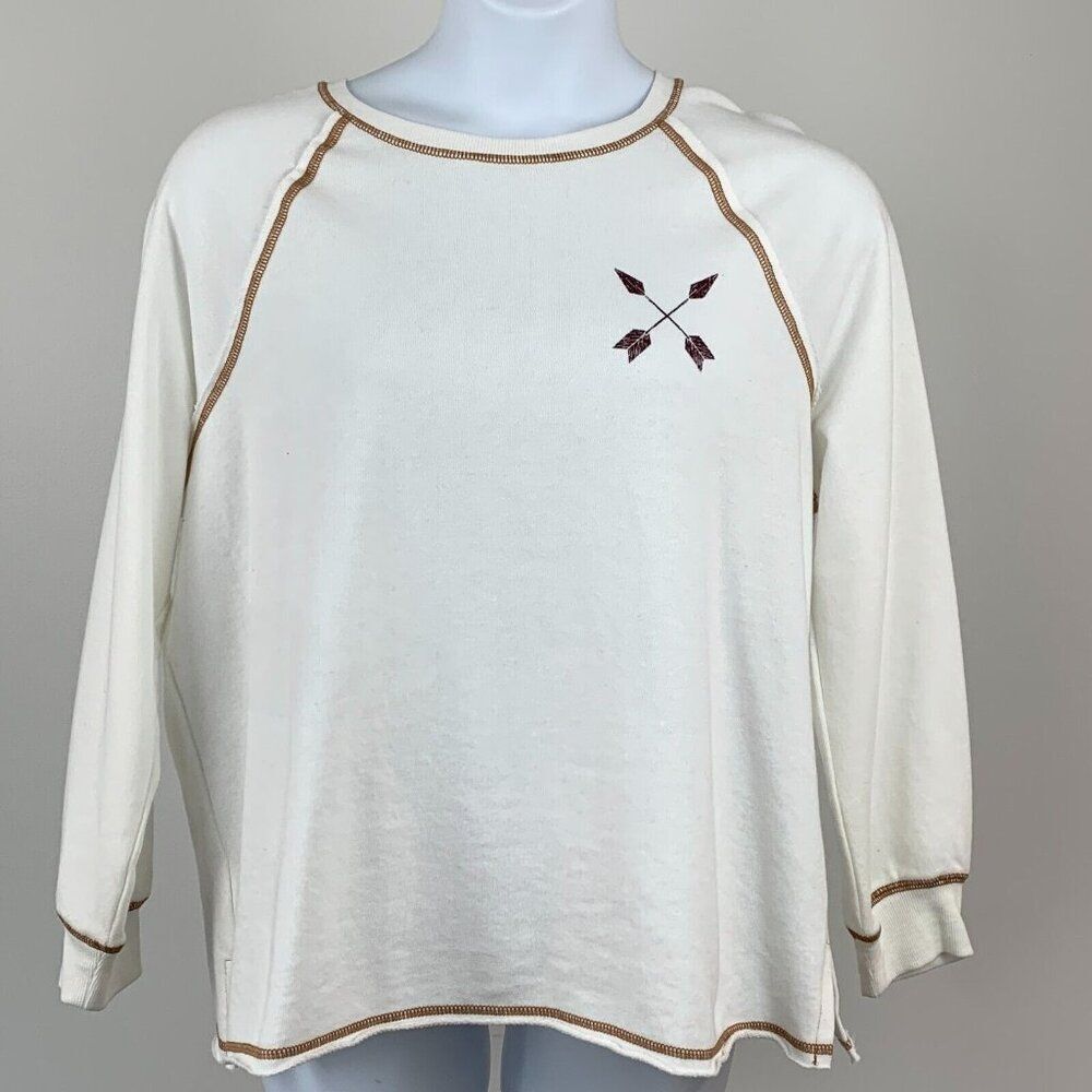 Maurices Sweatshirt 0X White Raw Hem Adventure Mountains Theme LS New NWT